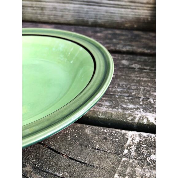 vintage Nasco stone ware Lime Glow stoneware Cereal Bowl green Japan dinner - Picture 5 of 6